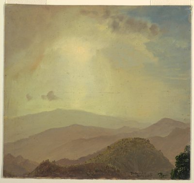 Zeichnung, Hügelkuppe bei Sonnenuntergang, Juli 1865 von Frederic Edwin Church